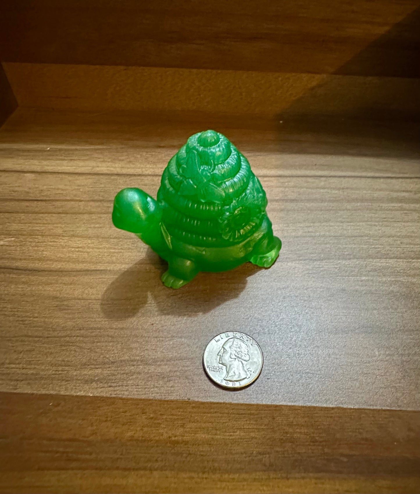Hand Poured Resin Honeycomb Turtle- Green