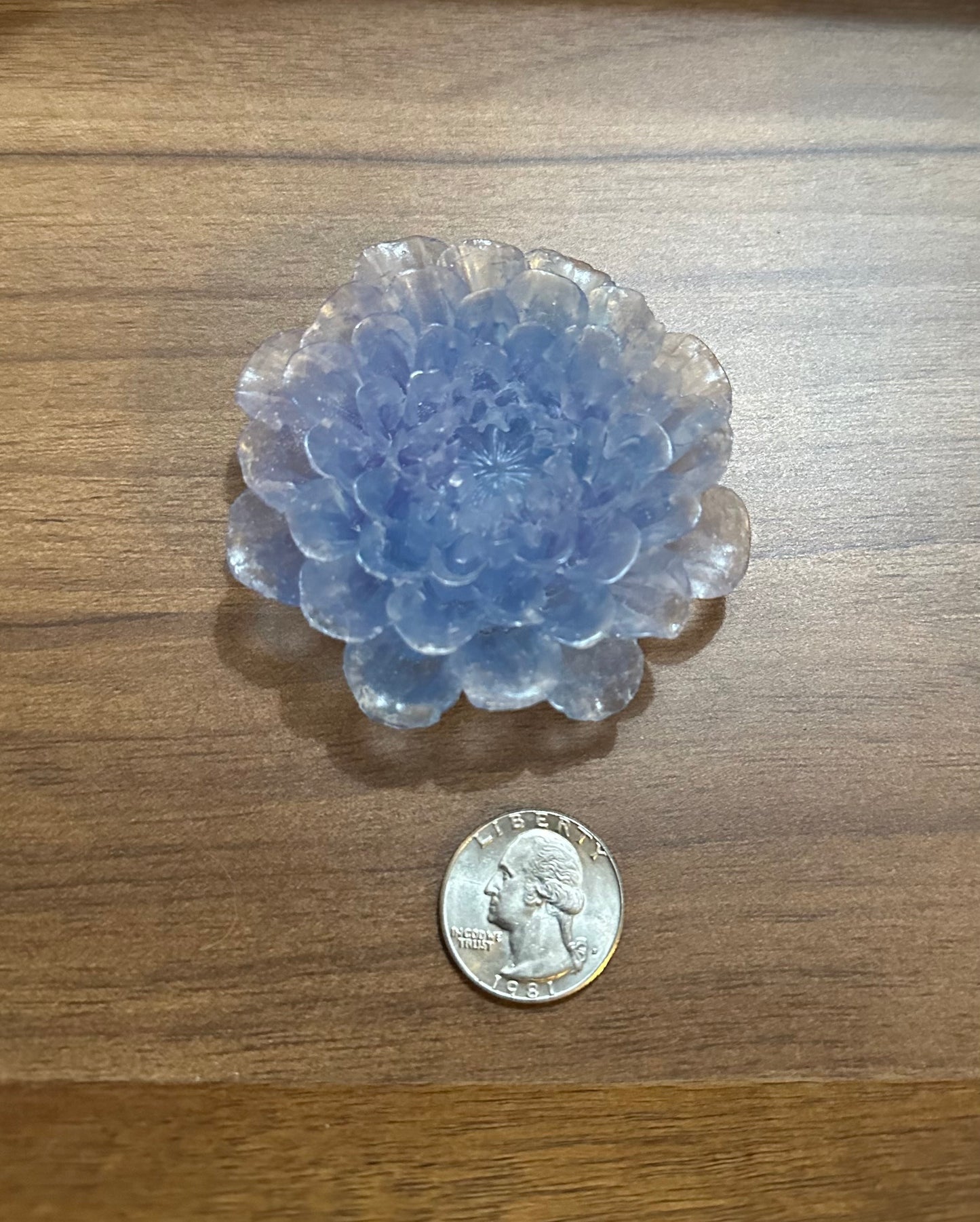 Hand Poured Resin Dahlia Flower- Blue