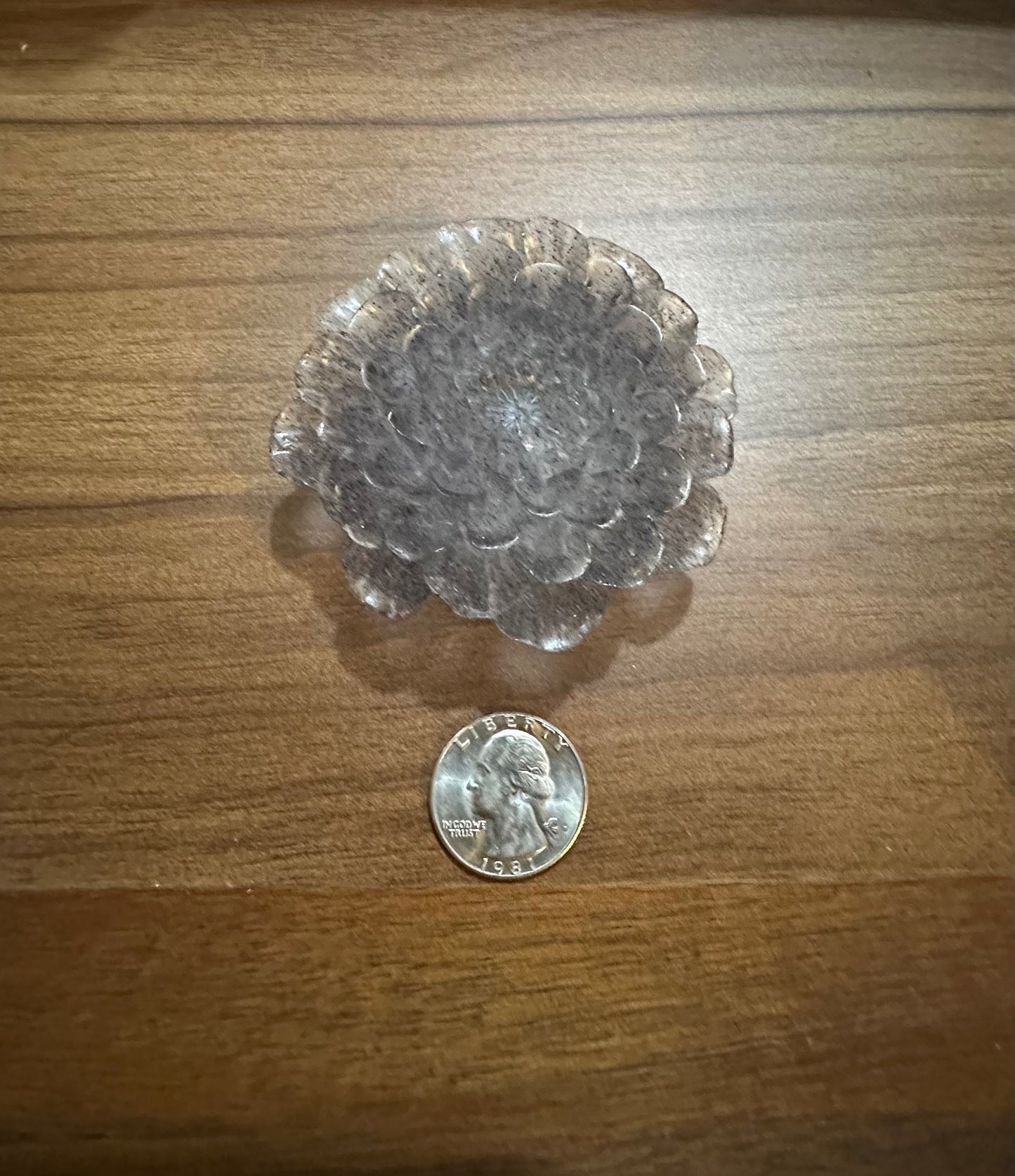 Hand Poured Resin Dahlia Flower- Grey/ Silver