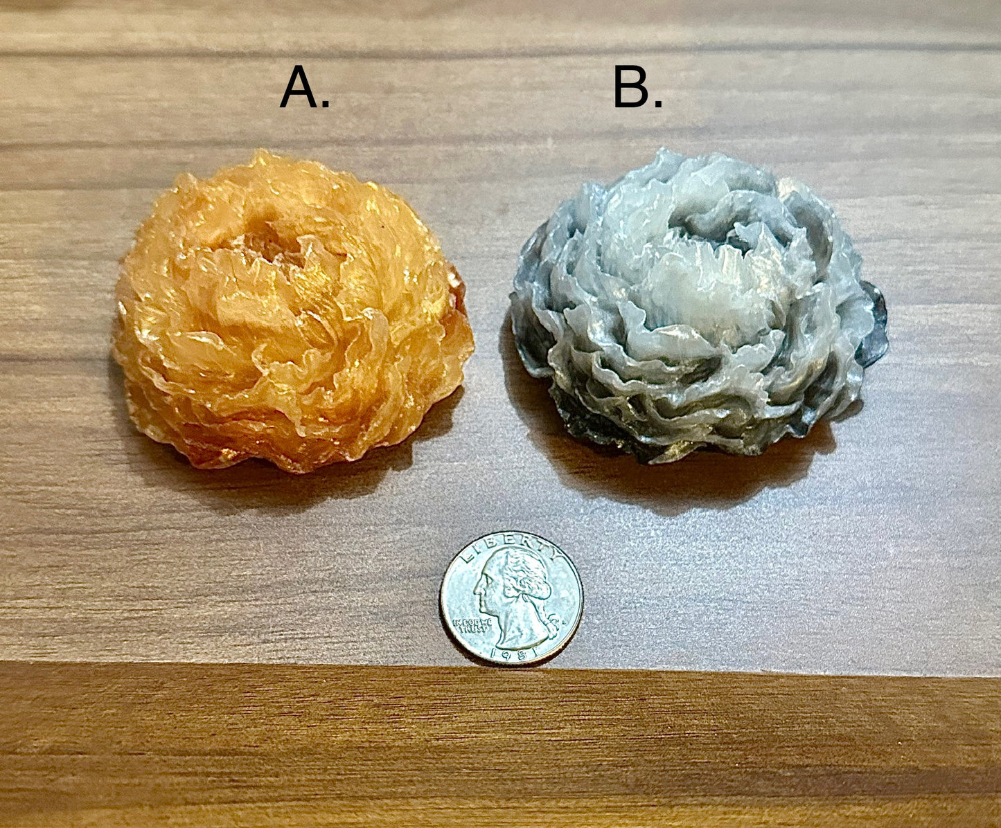 Hand Poured Resin Peony Flower- See Image for color options