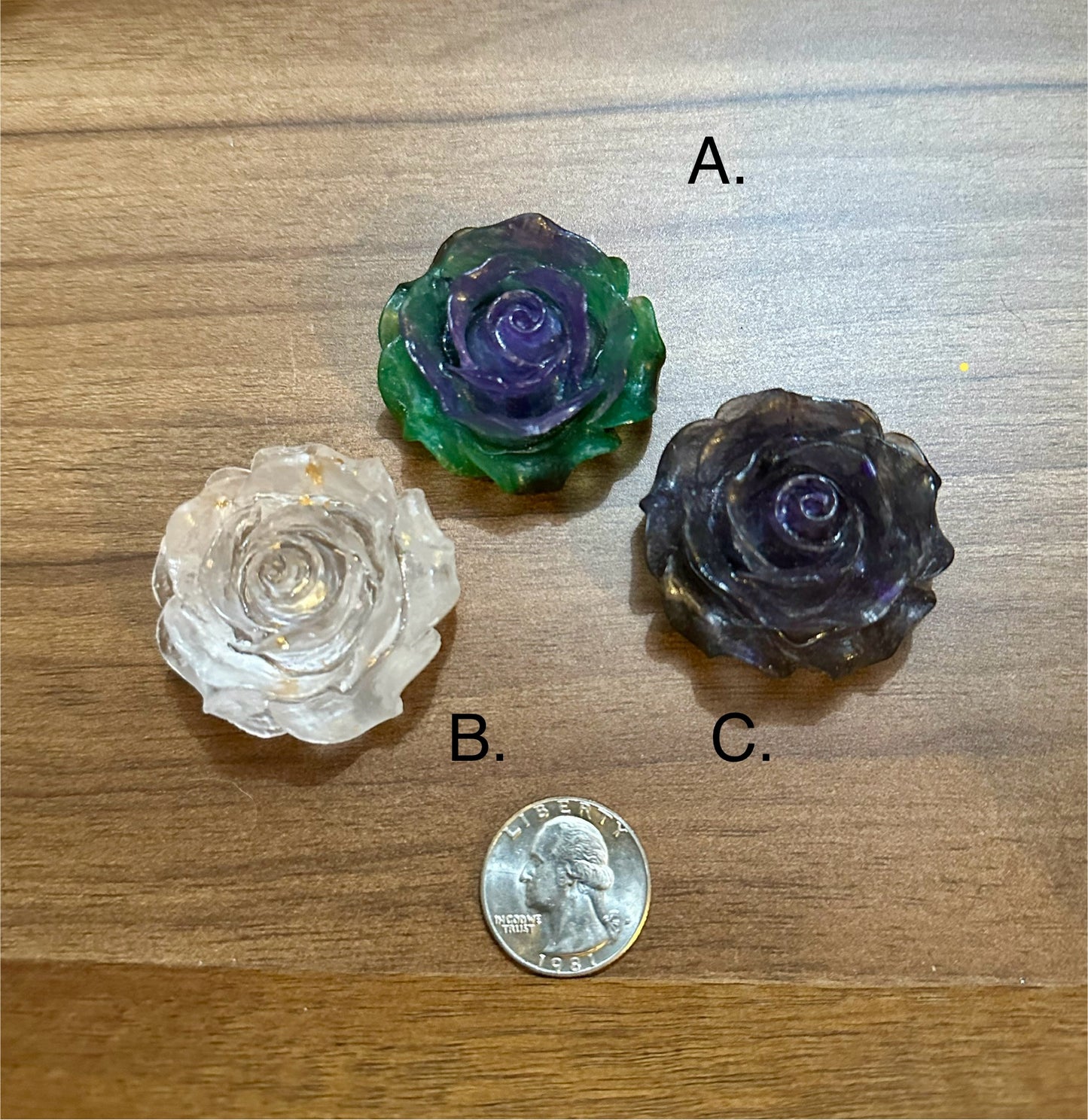Hand Poured Resin Small Blooming Flower- See Image for color options