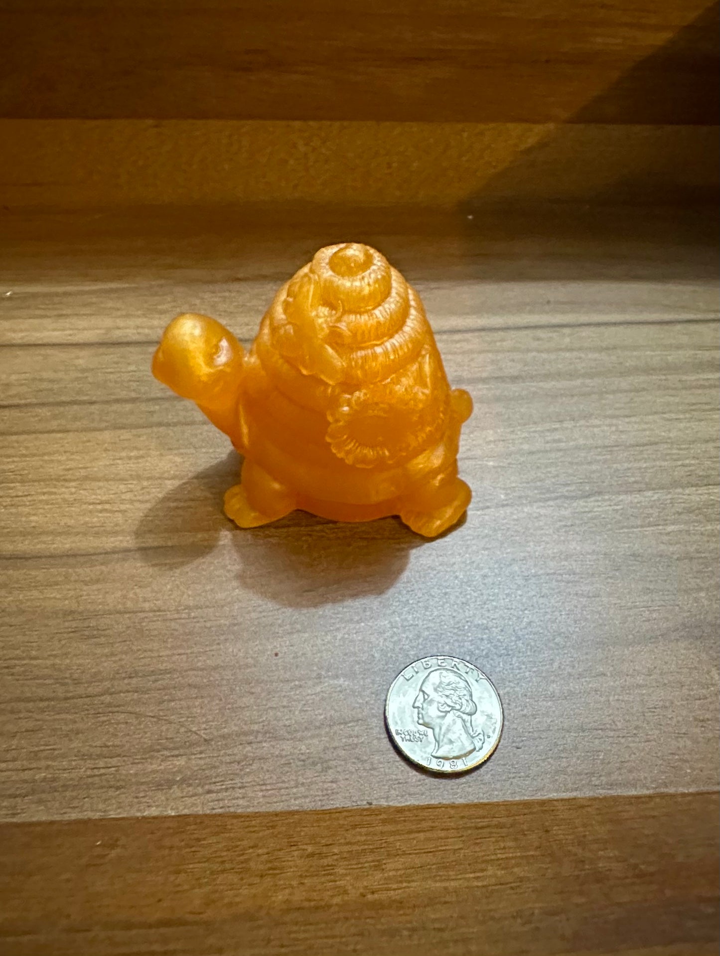 Hand Poured Resin Honeycomb Turtle- Gold