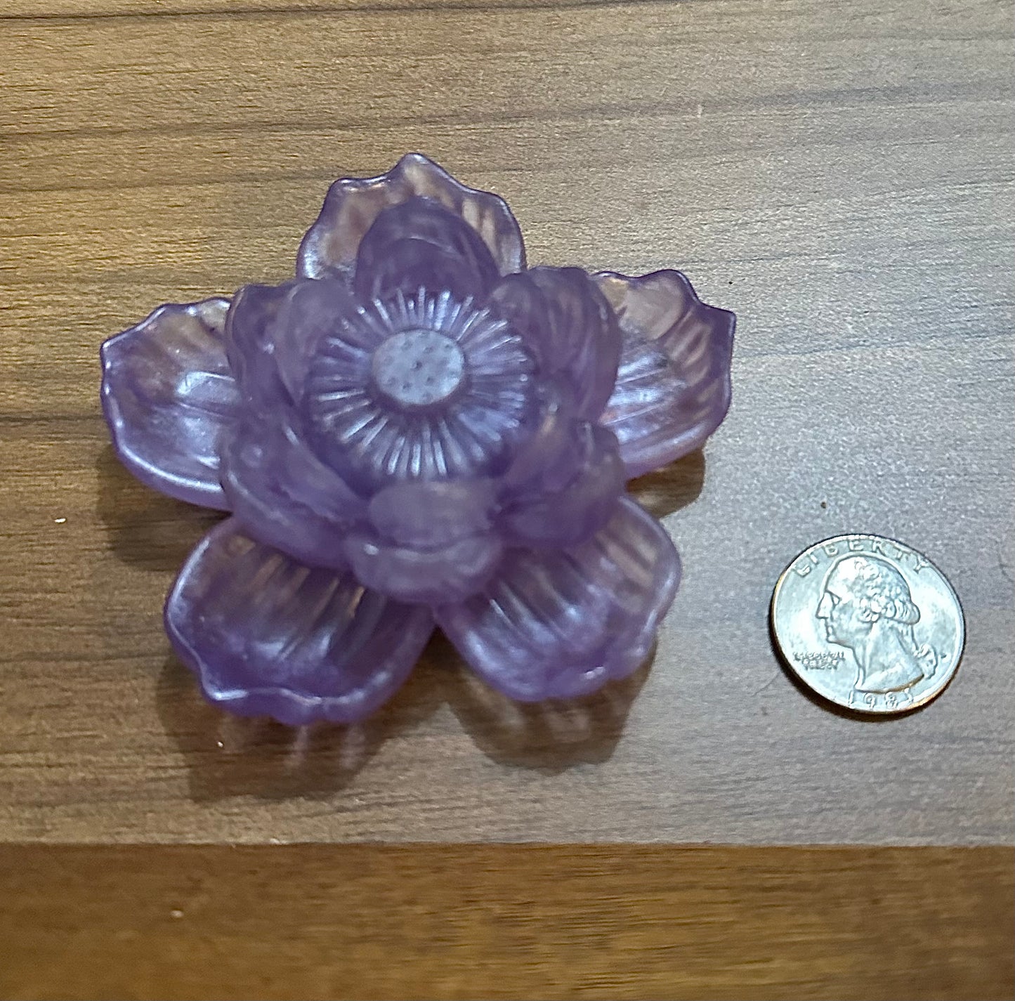 Hand Poured Resin Blooming Flower (Style 1)- Light Purple