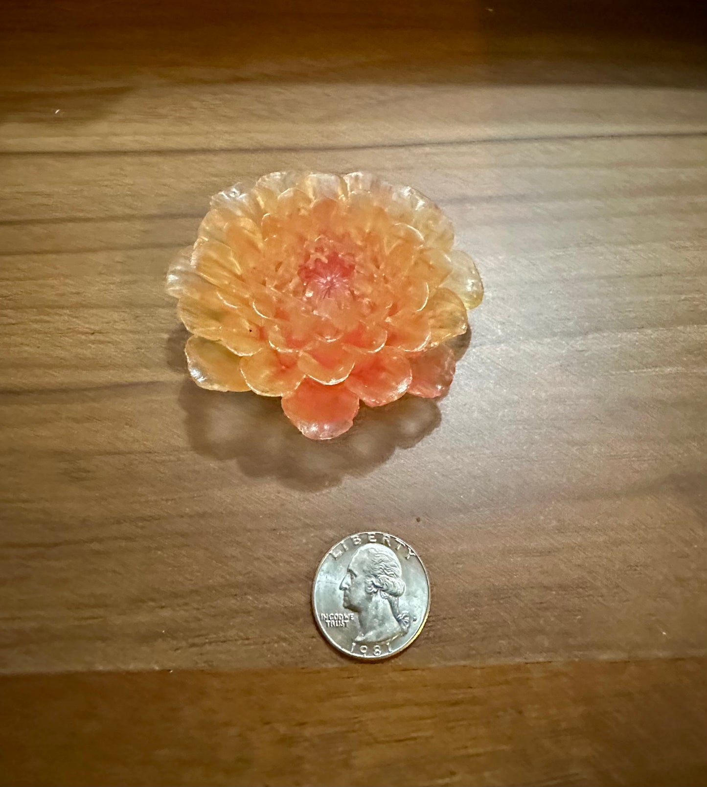 Hand Poured Resin Dahlia Flower- Yellow