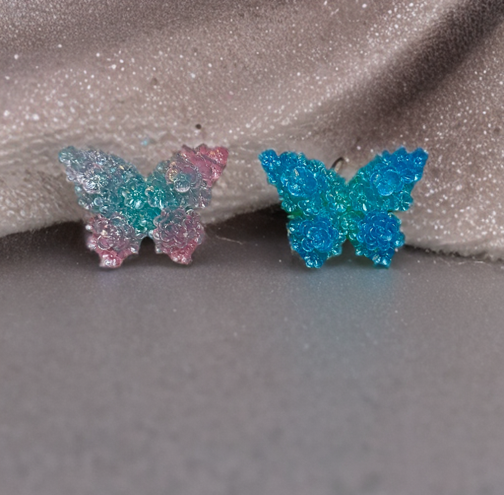 Small Hand Poured Resin Floral Butterfly- Custom Order