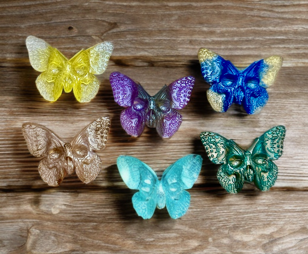 Small Hand Poured Resin Skull Moth- Custom Order