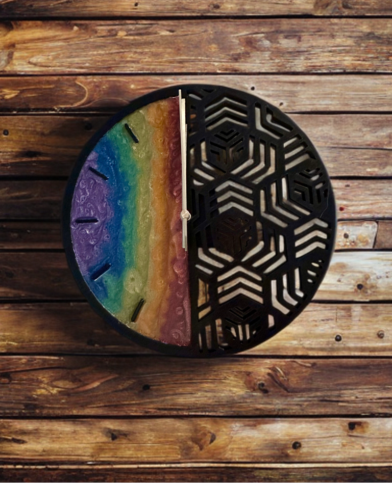Geometric Wall Clock- Rainbow