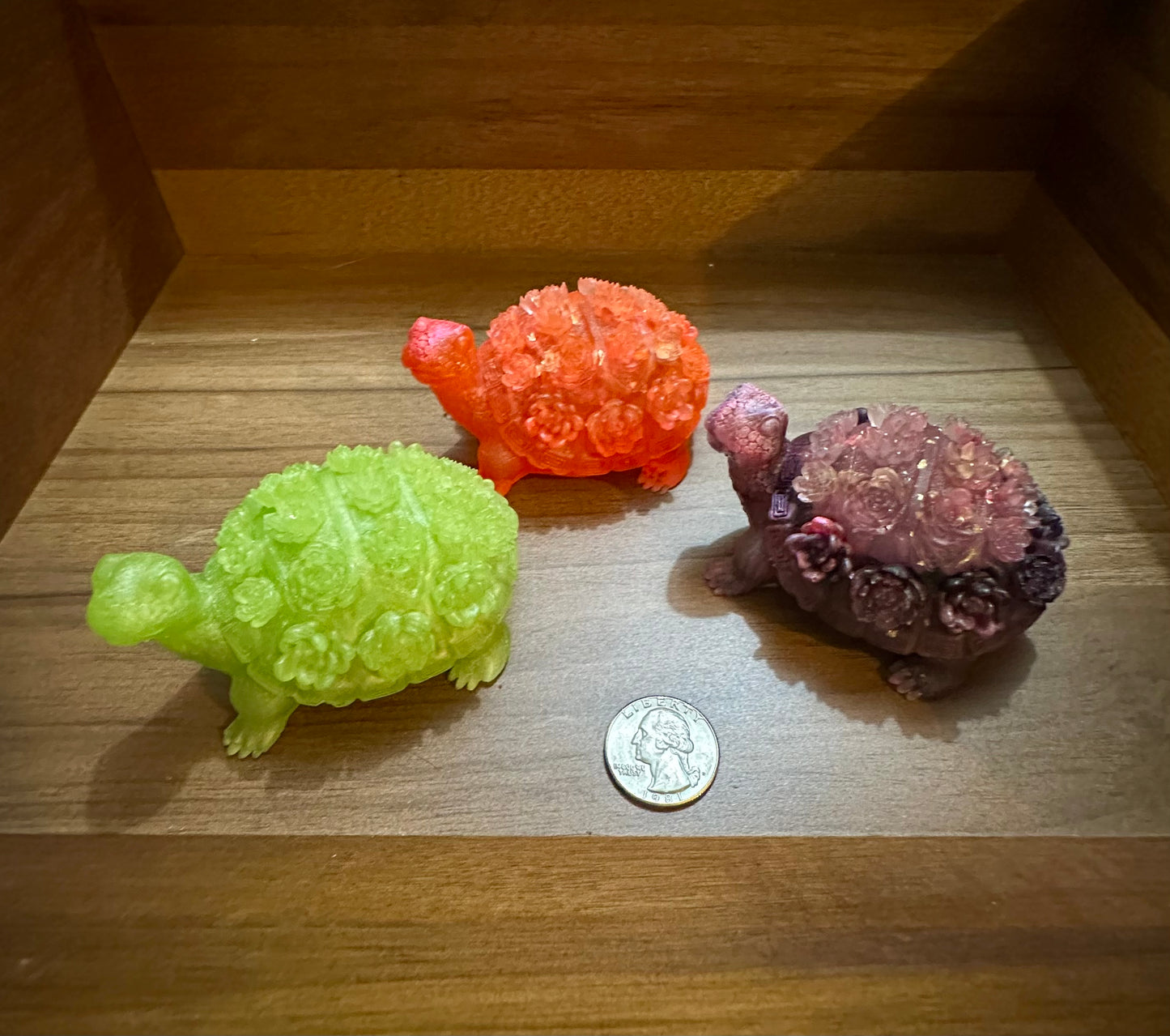 Hand Poured Resin Floral Turtle- Custom Order