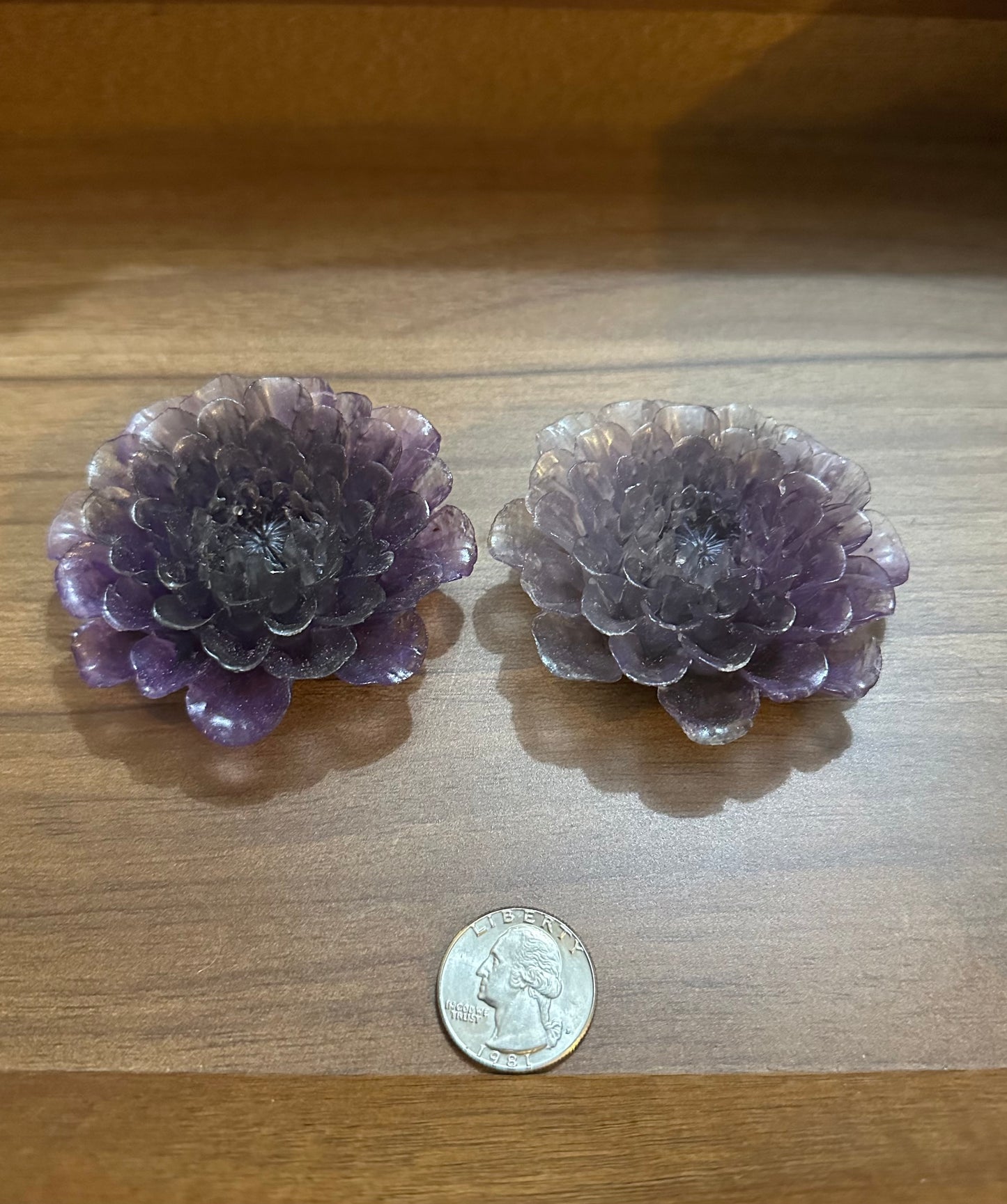 Hand Poured Resin Dahlia Flower- Purple