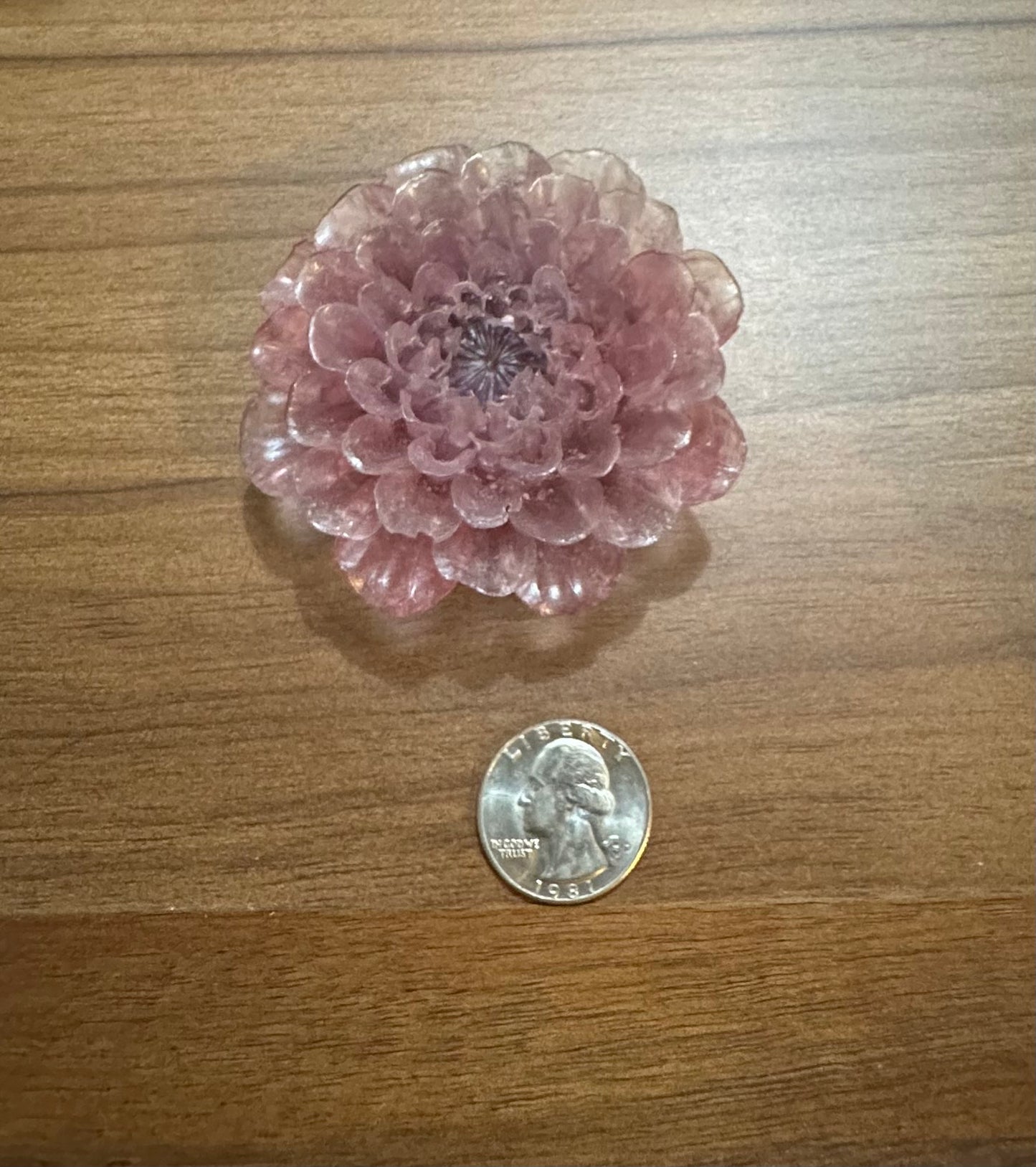 Hand Poured Resin Dahlia Flower- Pinkish Purple