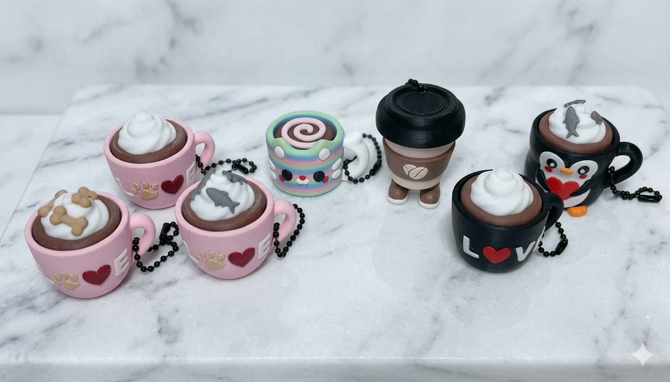 Clicker Keychains- Drinks ☕️