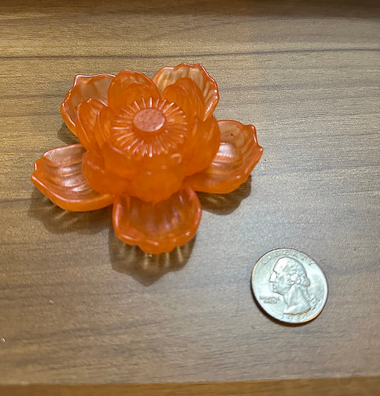 Hand Poured Resin Blooming Flower (Style 1)- Orange