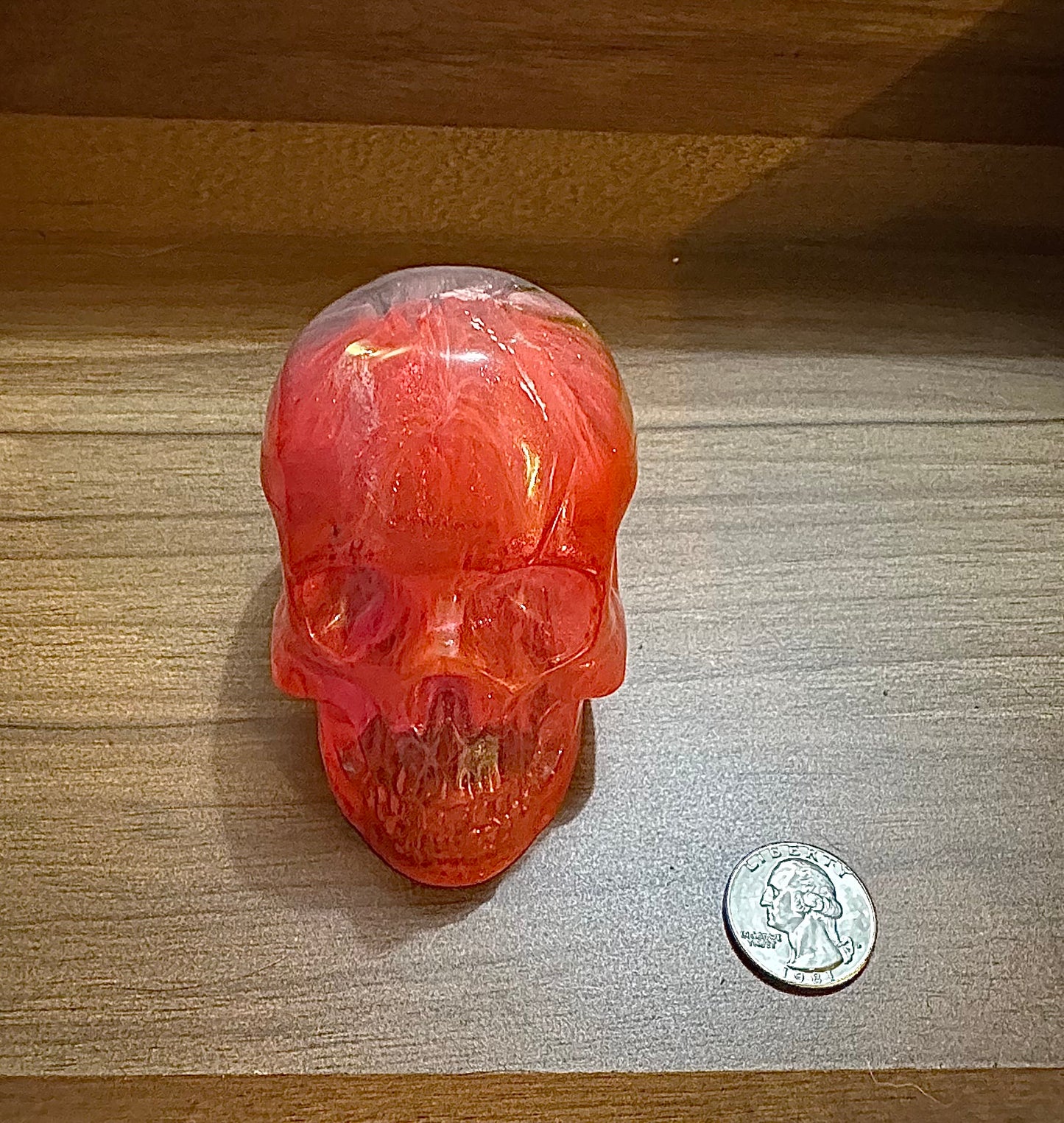 Large Hand Poured Resin Skull- Rainbow