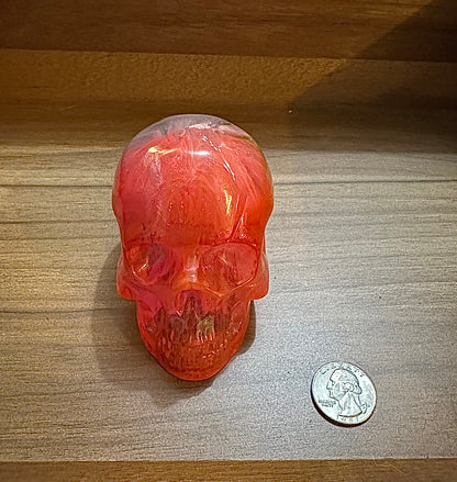 Large Hand Poured Resin Skull- Rainbow