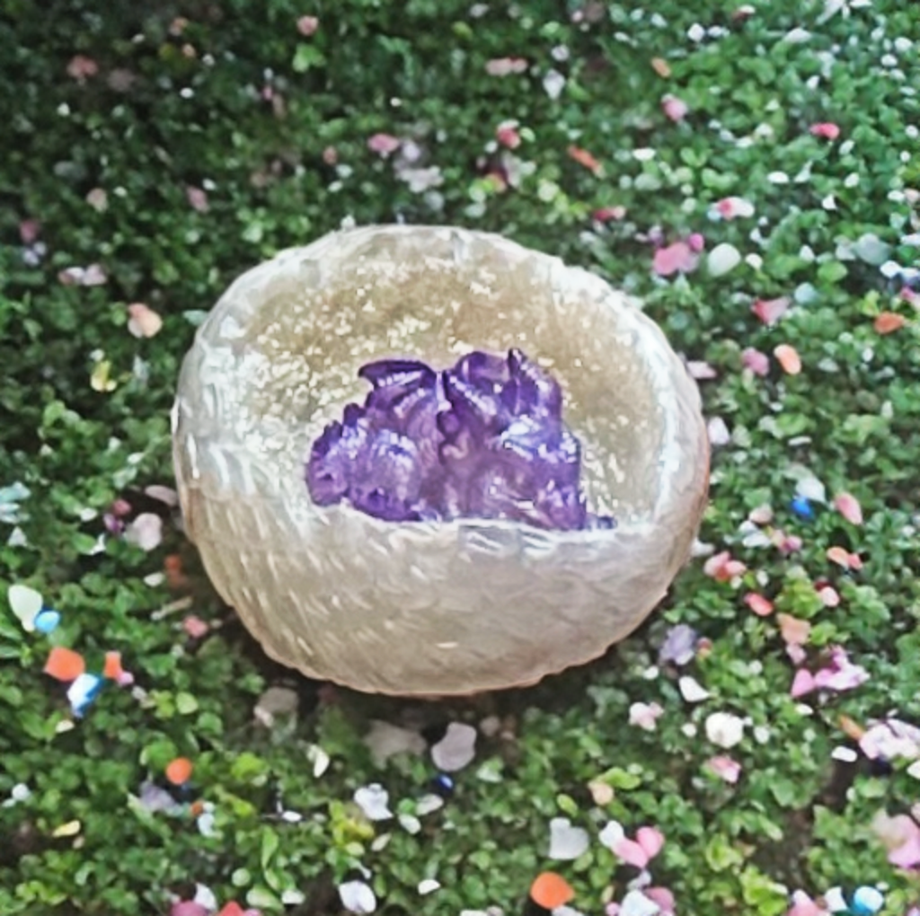 Hand Poured Resin Sleepy Dragon Egg