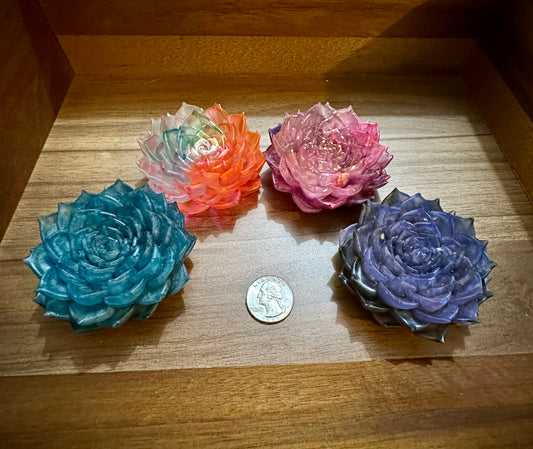 Hand Poured Resin Succulent Flower- Custom Order