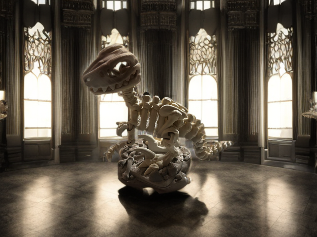 Articulated Skeleton Dinosaurs w/ Bases- Bone Color