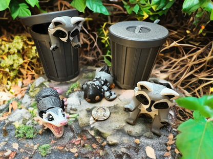 Articulated Urban Wild life w/ Trash Can