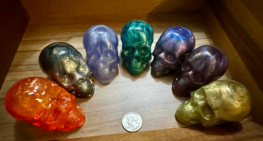 Medium Hand Poured Resin Skull- Custom Order