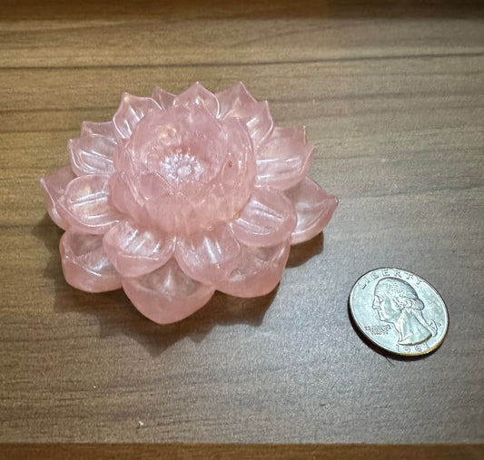 Hand Poured Resin Blooming Flower (Style 4)- Pale Pink