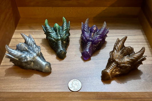 Hand Poured Resin Dragon Head- Custom Order