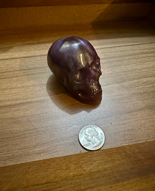Medium Hand Poured Resin Skull- Purple