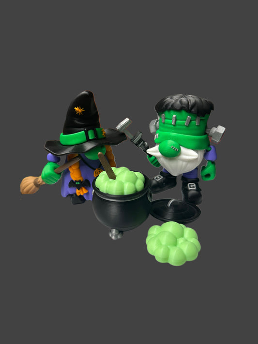 Witch and Frankenstein Gnomies