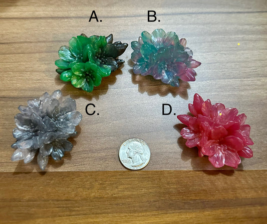 Hand Poured Resin Plum Bossom Flower- See Image for color options
