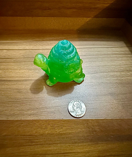 Hand Poured Resin Honeycomb Turtle- Green