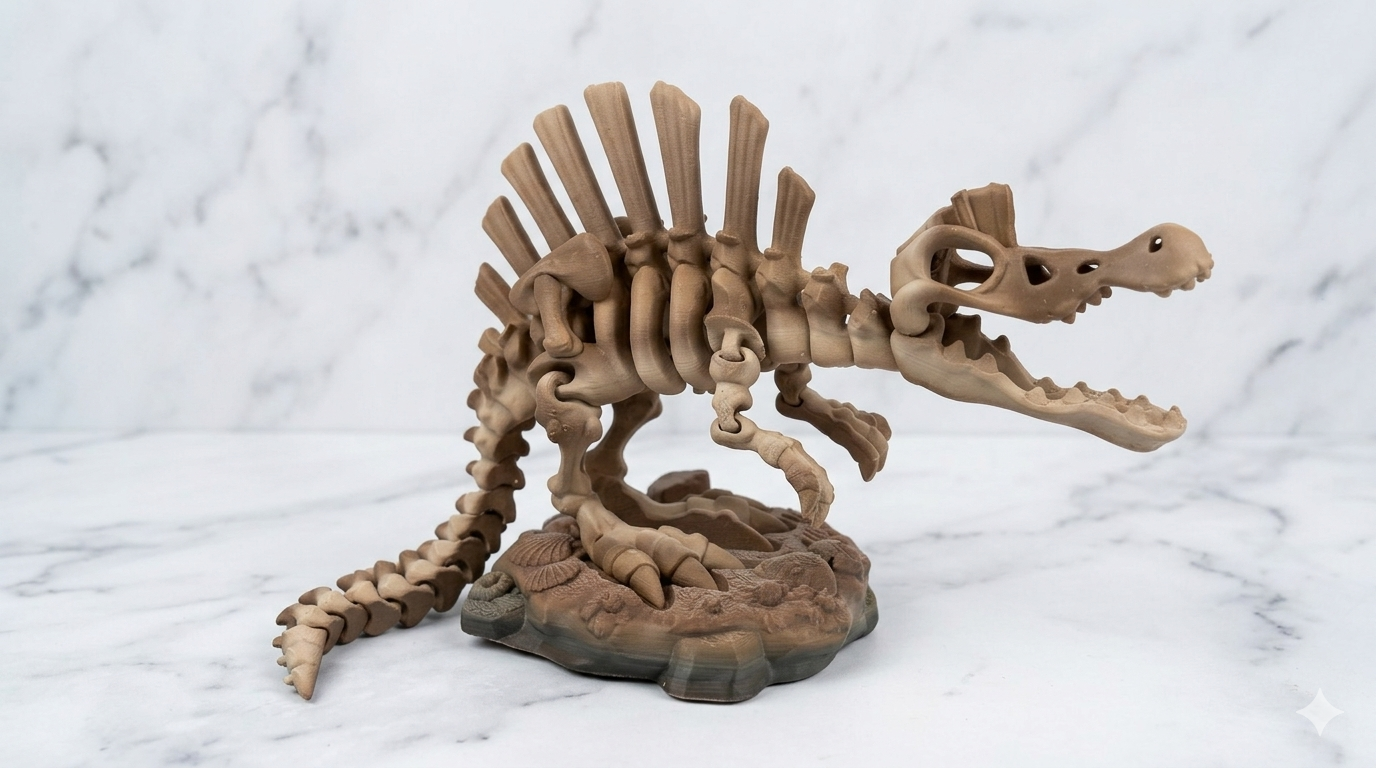 Articulated Skeleton Dinosaurs w/ Bases- Bone Color