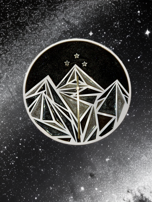 Night Court 3 Stars: Black Glittered Sky w/ White Frame