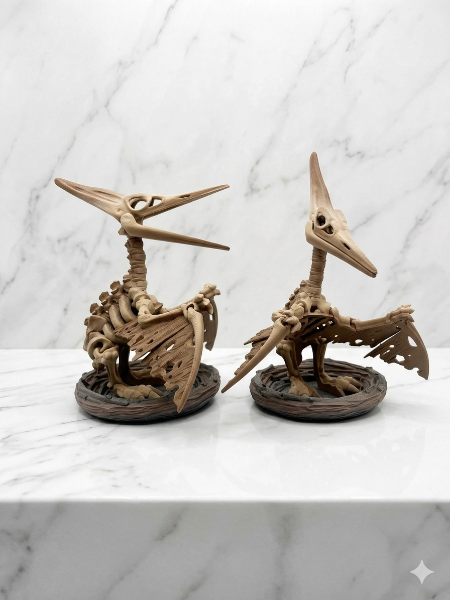Articulated Skeleton Dinosaurs w/ Bases- Bone Color