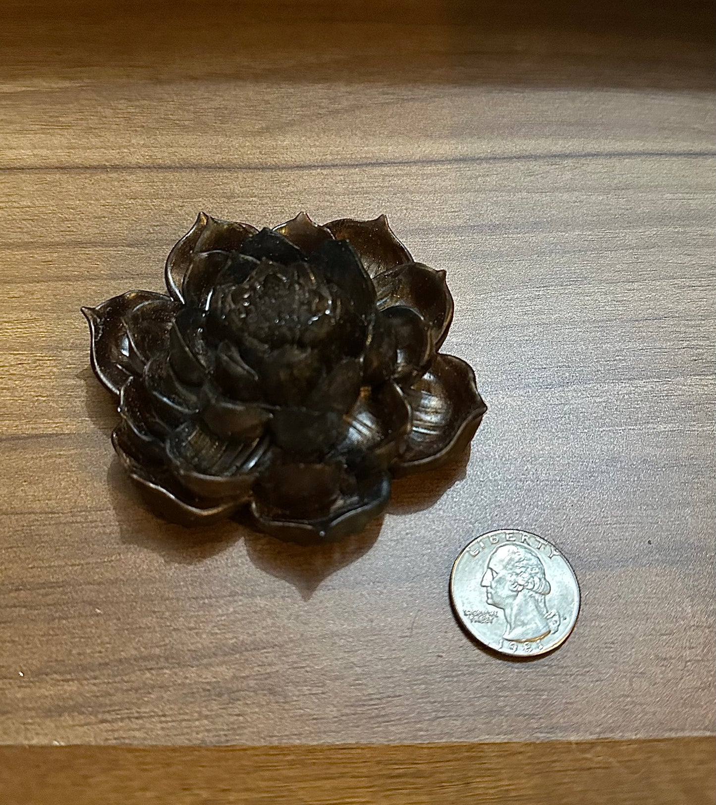Hand Poured Resin Blooming Flower (Style 3)- Bronze