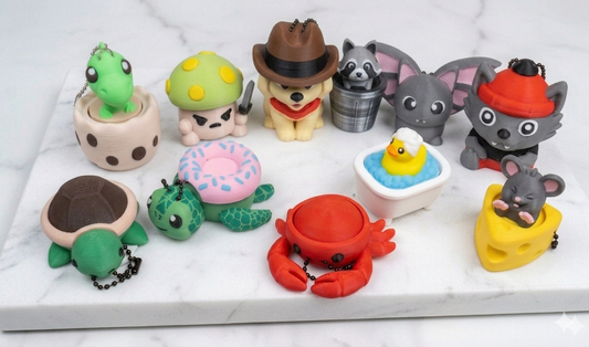 Clicker Keychains- 🐢 Creatures & Critters 🦝