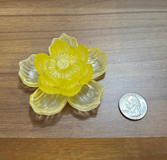 Hand Poured Resin Blooming Flower (Style 1)- Yellow