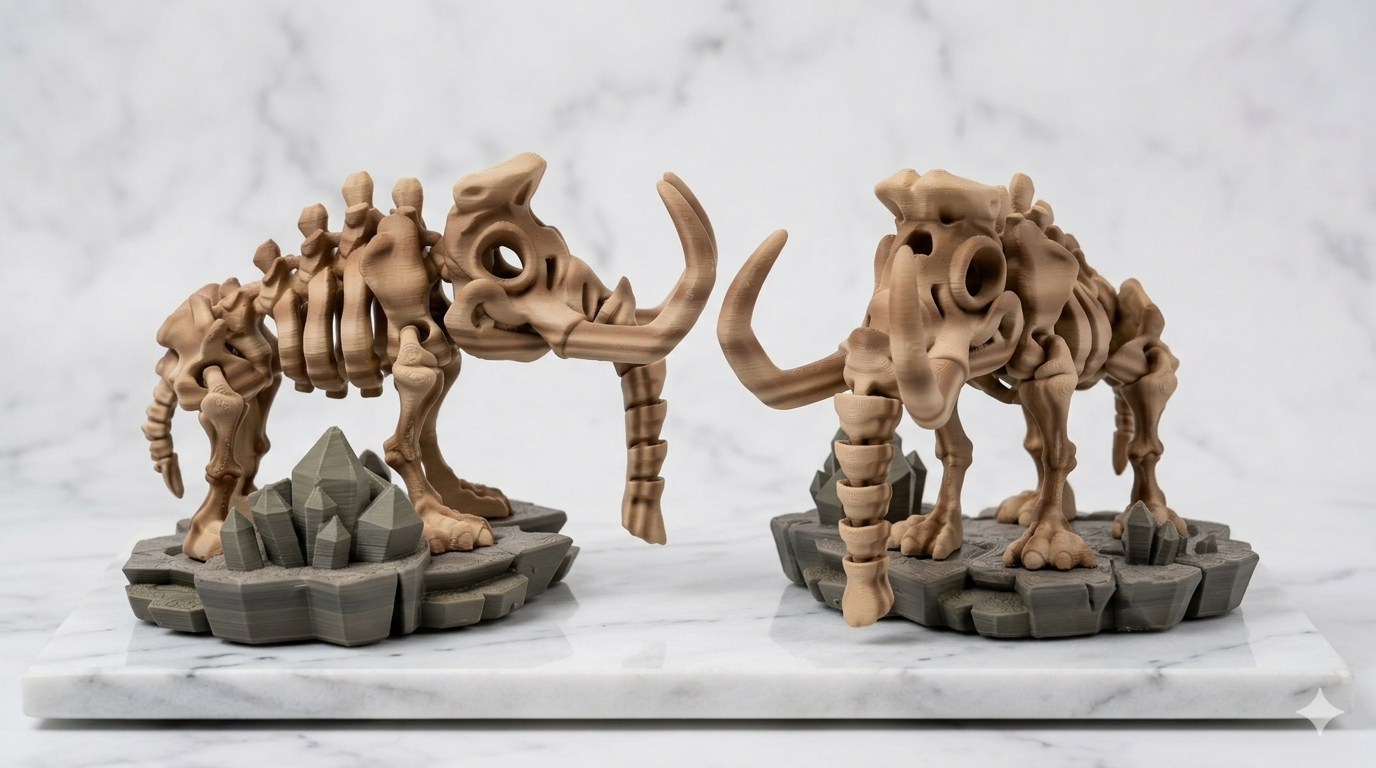 Articulated Skeleton Dinosaurs w/ Bases- Bone Color